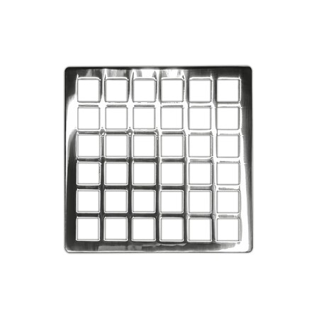 Infinity Drain 4"x4" Squares Pattern Decorative Plate for Q 4, QD 4, QDB 4 in PS QS_4_PS